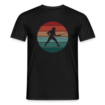 Fechtsport Fechtkampf Fechten Retro Fechter - Männer T-Shirt - Schwarz - Vorne - AI Model Male 178 light (178cm)