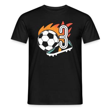 3rd birthday footballer boy 3 years football - Men's T-Shirt - black - Front - AI Model Male 178 light (178cm)