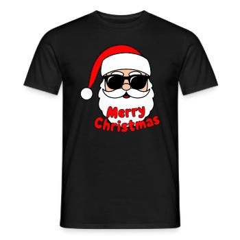 Joyeux Noël Glacière Père Noël - T-shirt homme - noir - Devant - AI Model Male 178 light (178cm)