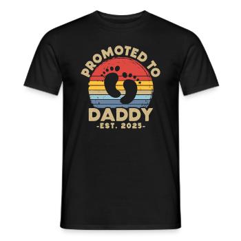 Promoted to dad set for 2025 - Men's T-Shirt - black - Front - AI Model Male 178 light (178cm)