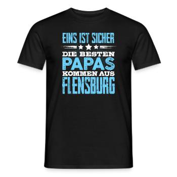 FLENSBURG - Papa - Männer T-Shirt - Schwarz - Vorne - AI Model Male 178 light (178cm)