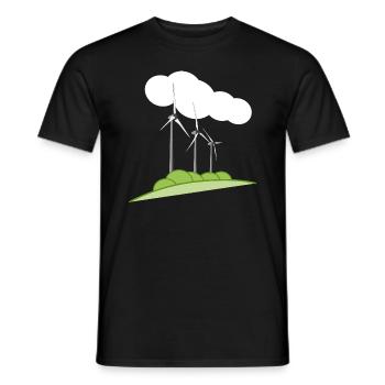 Wind turbine - Men's T-Shirt - black - Front - AI Model Male 178 light (178cm)