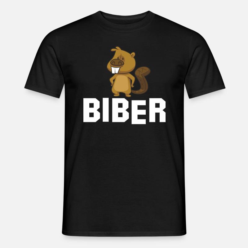 Biber - Männer T-Shirt - Schwarz
