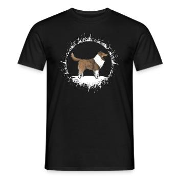Langhaar Collie Rough Sheltie Shetland Sheepdog - Männer T-Shirt - Schwarz - Vorne - AI Model Male 178 light (178cm)