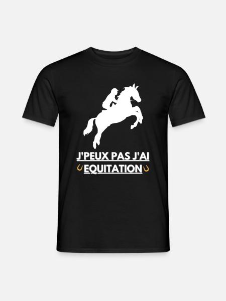 J'peux pas j'ai Equitation - T-shirt homme - noir