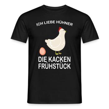 Ich liebe Hühner die kacken - T-shirt homme - noir - Devant - AI Model Male 178 light (178cm)