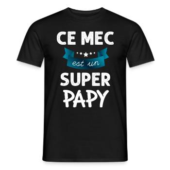Ce Mec Est Un Super Papy - T-shirt homme - noir - Devant - AI Model Male 178 light (178cm)