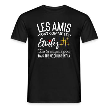 Ami Étoile Meilleur Ami - T-shirt homme - noir - Devant - AI Model Male 178 light (178cm)