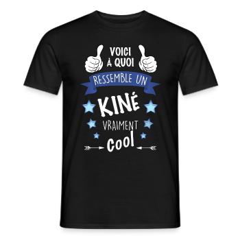 Kiné vraiment cool Cadeau métier kinésithérapeute - T-shirt homme - noir - Devant - AI Model Male 178 light (178cm)