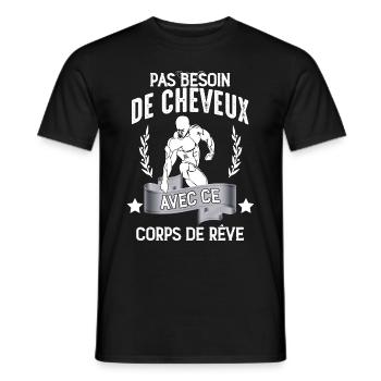 Moi je n'ai pas de cheveux cadeau homme - T-shirt homme - noir - Devant - AI Model Male 178 light (178cm)