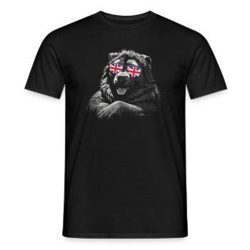 Chien de berger du Caucase Drapeau de l’Angleterre - T-shirt homme - noir - Devant - AI Model Male 178 light (178cm)