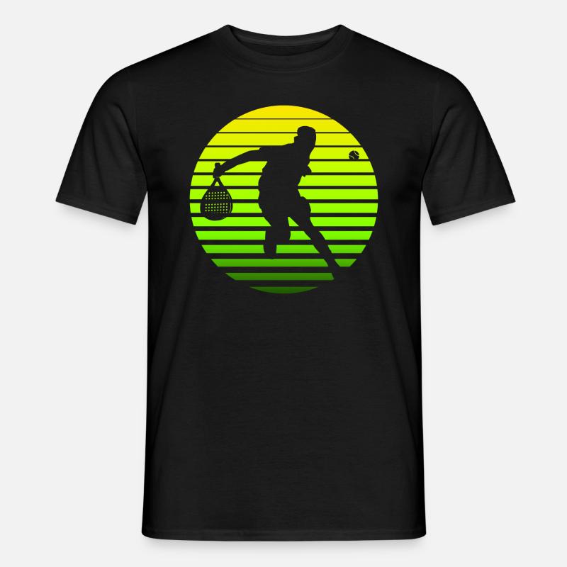 Padel Retro Sonne - Männer T-Shirt - Schwarz