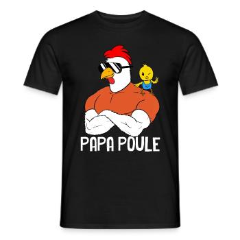 Mon Papa poule Et moi Cadeau Humour père - T-shirt homme - noir - Devant - AI Model Male 178 light (178cm)