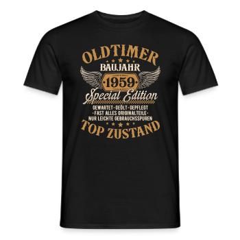 Oldtimer Baujahr 1959 Jahrgang Geburtstag Geschenk - Männer T-Shirt - Schwarz - Vorne - AI Model Male 178 light (178cm)