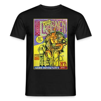 CRABMEN Super Fiction Comix No 04 - Männer T-Shirt - Schwarz - Vorne - AI Model Male 178 light (178cm)