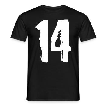 14 Zahl Trikot - Männer T-Shirt - Schwarz - Vorne - AI Model Male 178 light (178cm)