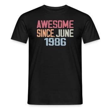 June 1986 June Retro June 1986 Birthday Gift - Men's T-Shirt - black - Front - AI Model Male 178 light (178cm)