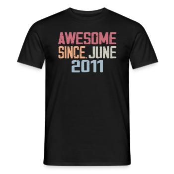 Juin 2011 Juin Cadeau Anniversaire June 2011 Rétro - T-shirt homme - noir - Devant - AI Model Male 178 light (178cm)