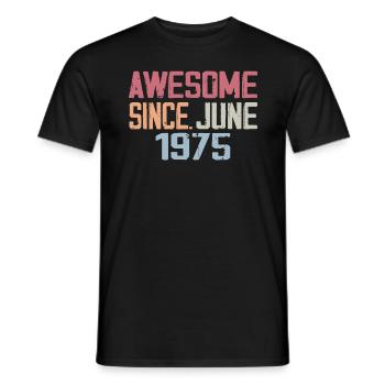 June 1975 June Retro Birthday Gift June 1975 - Men's T-Shirt - black - Front - AI Model Male 178 light (178cm)
