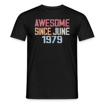 June 1979 June Retro June 1979 Birthday Gift - Men's T-Shirt - black - Front - AI Model Male 178 light (178cm)