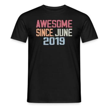 June 2019 June Retro Birthday Gift June 2019 - Men's T-Shirt - black - Front - AI Model Male 178 light (178cm)