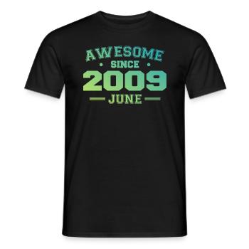 Juin 2009 Anniversaire Année 2009 Juin Cadeau 2009 - T-shirt homme - noir - Devant - AI Model Male 178 light (178cm)