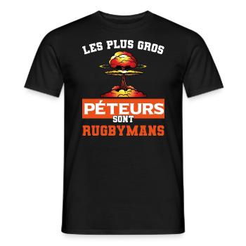 cadeau drôle gros péteur rugbyman rugby - T-shirt homme - noir - Devant - AI Model Male 178 light (178cm)