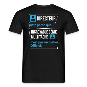 incroyable génie multitâche directeur - T-shirt homme - noir - Devant - AI Model Male 178 light (178cm)