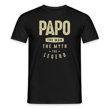 Papo The Man The Myth The Legend - Grandpa - Men's T-Shirt - black - Front - AI Model Male 178 light (178cm)