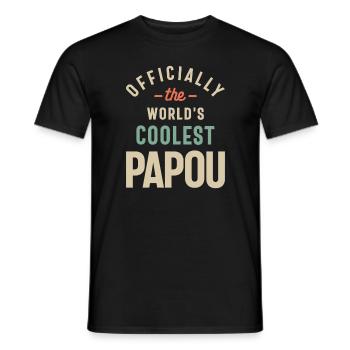 Officially the World's Coolest Papou - Grandpa - Men's T-Shirt - black - Front - AI Model Male 178 light (178cm)