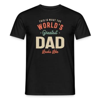 Zeigen Sie die Größe Ihres Vaters mit diesem fantastischen - Männer T-Shirt - Schwarz - Vorne - AI Model Male 178 light (178cm)