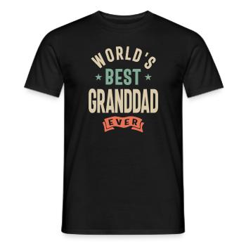 World's Best Granddad Ever - Men's T-Shirt - black - Front - AI Model Male 178 light (178cm)