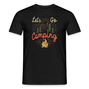 Let's Go Camping - Inspirational Adventure Quote - Men's T-Shirt - black - Front - AI Model Male 178 light (178cm)