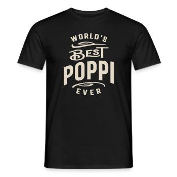 Die beste Poppi der Welt aller Zeiten - Papa, Opa lustig - Männer T-Shirt - Schwarz - Vorne - AI Model Male 178 light (178cm)