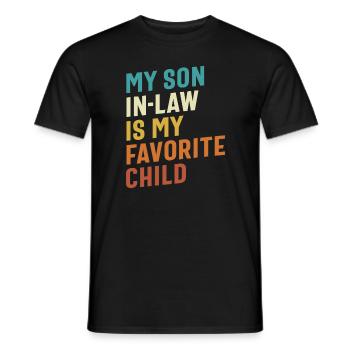 Lustig - Mein Schwiegersohn: Mein Lieblingskind - Männer T-Shirt - Schwarz - Vorne - AI Model Male 178 light (178cm)