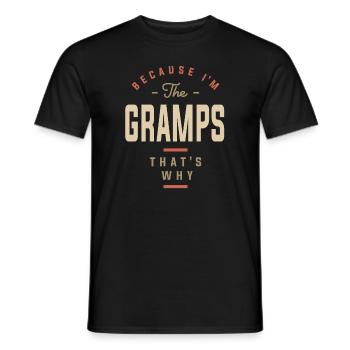 Parce que je suis les Gramps C’est pourquoi - Drôle - T-shirt homme - noir - Devant - AI Model Male 178 light (178cm)