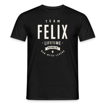 Team Felix Lifetime Member - Men's T-Shirt - black - Front - AI Model Male 178 light (178cm)