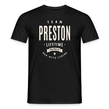 Membre à vie de l’équipe Preston - T-shirt homme - noir - Devant - AI Model Male 178 light (178cm)