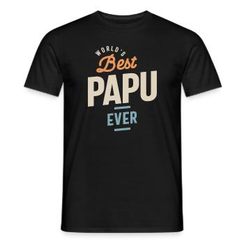 World's Best Papu Ever - Design für Papa & Opa - Männer T-Shirt - Schwarz - Vorne - AI Model Male 178 light (178cm)