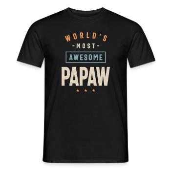 World's Most Awesome Papaw - Funny Dad Grandpa - Men's T-Shirt - black - Front - AI Model Male 178 light (178cm)