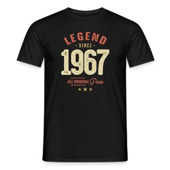 Légende depuis 1967 56 ans et toutes les pièces d’origine - T-shirt homme - noir - Devant - AI Model Male 178 light (178cm)