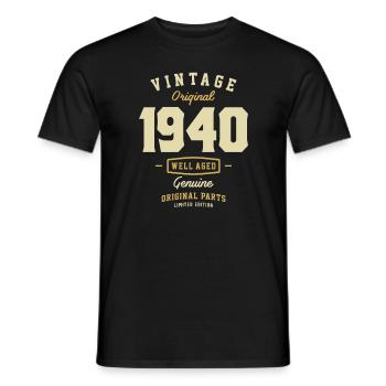 Vintage Original 1940 - 83rd birthday - Men's T-Shirt - black - Front - AI Model Male 178 light (178cm)
