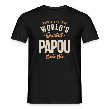World's Greatest Papou: Legendary Style - Men's T-Shirt - black - Front - AI Model Male 178 light (178cm)