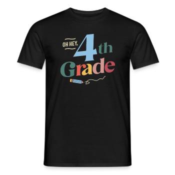 Oh Hey 4th Fourth Grade, Back To School Teacher - Men's T-Shirt - black - Front - AI Model Male 178 light (178cm)