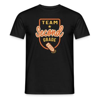 Team Second Grade Teacher Student Back to School - Men's T-Shirt - black - Front - AI Model Male 178 light (178cm)