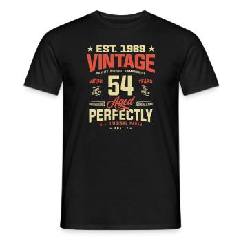 Jahrgang 1969 - 54. Geburtstag - Männer T-Shirt - Schwarz - Vorne - AI Model Male 178 light (178cm)