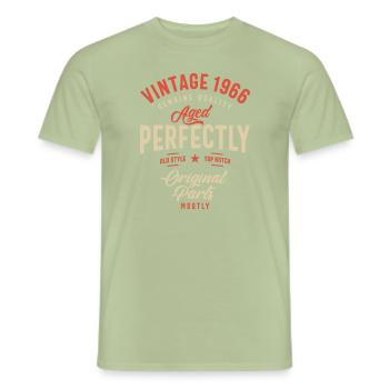 Millésime 1966 - 57ème anniversaire - T-shirt homme - vert sauge - Devant - AI Model Male 178 light (178cm)
