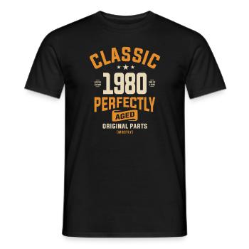 Classique 1980 Anniversaire 43 ans - T-shirt homme - noir - Devant - AI Model Male 178 light (178cm)