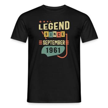 Légende depuis septembre 1961 62e anniversaire - T-shirt homme - noir - Devant - AI Model Male 178 light (178cm)
