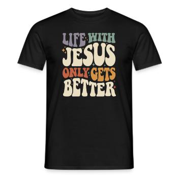 Leben mit Jesus: Inspirierendes christliches Zitat - Männer T-Shirt - Schwarz - Vorne - AI Model Male 178 light (178cm)